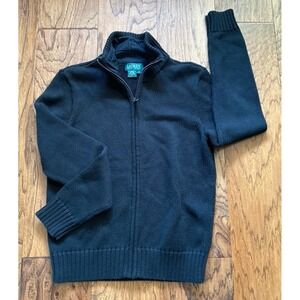Lauren Ralph Lauren Women's Black Full Zip Cotton Sweater Jacket Size S
